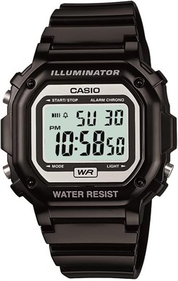 Часы Casio Unisex F-108WH-1ACF с большим квадратным цифровым дисплеем, кварцевые, черные 1000007515 - фото 530096