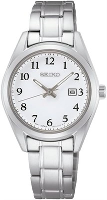 Часы Seiko SUR465P1, белые, 29 мм, браслет 1000007544 - фото 530216