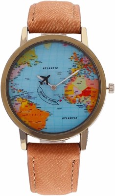 Часы MINILUJIA Travel The World Watch, классные, уникальные, с изображением движущегося самолета и карты мира, с черным джинсовым ремешком, для девочек, маленькие наручные часы 1000007556 - фото 530263