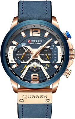 CURREN Herren-Armbanduhr, Quarz, аналоговый, календарь, Armbanduhr от Herren, modische Wasserdichte Armbanduhr mit Lederband 1000007609 - фото 530485