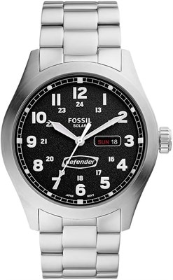 Мужские часы Fossil FS5976 Defender из нержавеющей стали с солнечной батареей, размер 24 мм, серебристый 1000007619 - фото 530531
