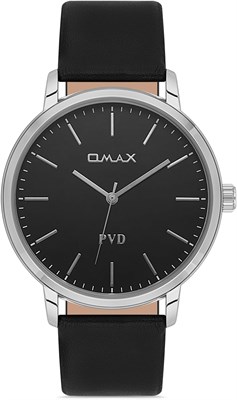 Оригинальные часы Omax для мужчин, черный ремешок из натуральной кожи, 36 мм, серебристые, круглые, аналоговые наручные часы для мужчин, 100% водонепроницаемые, для деловой повседневной одежды, подарки, сделано в Японии, гарантия 1 год 1000007636 - фото 530603