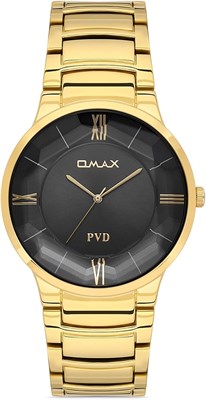 Оригинальные часы Omax для мужчин с золотым ремешком из нержавеющей стали 31 мм, черные классические круглые аналоговые наручные часы для мужчин, 100% водонепроницаемые, для деловой повседневной одежды, подарки, сделано в Японии, гарантия 1 год 1000007645 - фото 530647