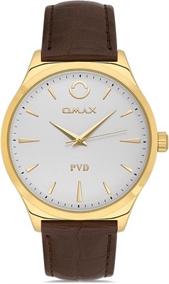 Оригинальные часы Omax для мужчин, коричневый ремешок из натуральной кожи, 41 мм, аналоговые наручные часы с белым корпусом, 100% водонепроницаемые, для бизнеса и повседневной носки, подарки, сделано в Японии, гарантия 1 год 1000007649 - фото 530663