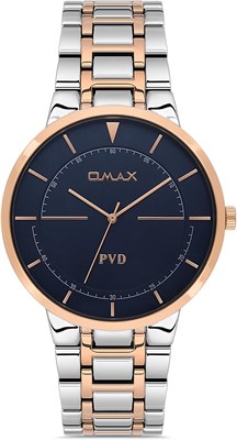 Оригинальные мужские часы Omax с серебристо-золотым ремешком из нержавеющей стали, 41 мм, синие классические круглые аналоговые наручные часы для мужчин, 100% водонепроницаемые, для деловой и повседневной одежды, подарки, сделано в Японии, гарантия 1 год 1000007652 - фото 530672