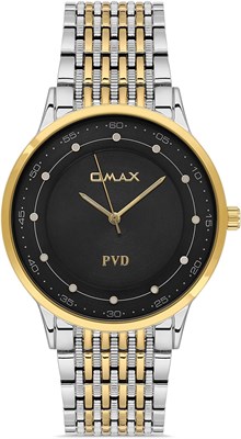 Оригинальные мужские часы Omax с серебристо-золотым ремешком из нержавеющей стали, 41 мм, черные, классические, круглые, аналоговые, наручные часы, мужские, 100% водонепроницаемые, для бизнеса и повседневной носки, подарки, сделано в Японии, гарантия 1 го 1000007661 - фото 530709