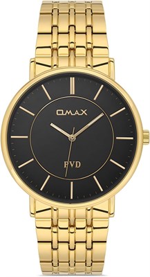 Оригинальные мужские часы Omax с золотым ремешком из нержавеющей стали, черным, 41 мм, круглые аналоговые наручные часы для мужчин, 100% водонепроницаемые, для деловой повседневной одежды, подарки, сделано в Японии, гарантия 1 год 1000007665 - фото 530721