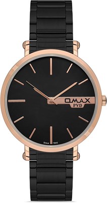 Оригинальные мужские часы Omax с черным ремешком из нержавеющей стали, 41 мм, кварцевые аналоговые наручные часы из розового золота, круглой формы, 100% водонепроницаемые, для бизнеса и повседневной носки, подарки, сделано в Японии, гарантия 1 год 1000007678 - фото 530760