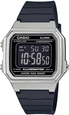 Наручные часы Casio (???) Standard W-217HM-7B, мужские, женские, детские, для мальчиков и девочек, Chippukashi, цифровые, с датой, серебристые, чёрные, модель для зарубежного рынка 1000007685 - фото 530783