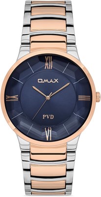 Оригинальные часы Omax для мужчин с ремешком из розового золота из нержавеющей стали, 31 мм, синие классические круглые аналоговые наручные часы для мужчин, 100% водонепроницаемые, для деловой и повседневной одежды, подарки, сделано в Японии, гарантия 1 г 1000007693 - фото 530811
