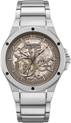 Мужские автоматические часы Kenneth Cole New York 42x50,5 мм с серым циферблатом и браслетом из нержавеющей стали 1000007694 - фото 530814