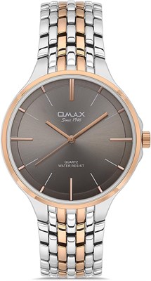 Часы Omax для мужчин, серебристый и розово-золотой ремешок из нержавеющей стали, 41 мм, круглые, коричневые, аналоговые, кварцевые, наручные часы для мужчин, 100% водонепроницаемые, для деловой повседневной одежды, подарок, сделано в Японии, гарантия 1 го 1000007710 - фото 530864
