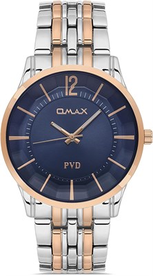 Оригинальные мужские часы Omax с серебристым ремешком из нержавеющей стали, синие, 41 мм, круглые аналоговые наручные часы для мужчин, 100% водонепроницаемые, для деловой повседневной одежды, сделано в Японии, гарантия 1 год 1000007725 - фото 530924