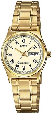 Женские часы Casio LTP-V006G-9BVDF из нержавеющей стали с бежевым циферблатом 1000007741 - фото 530973