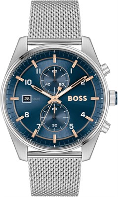Мужские часы Boss Skytraveller из нержавеющей стали с синим циферблатом Sunray - 1514149 1000007804 - фото 531229