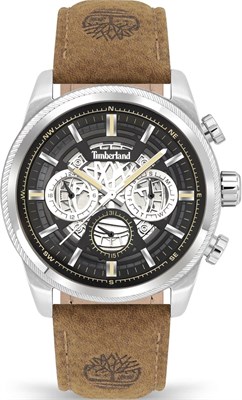 Мужские аналоговые кварцевые часы Timberland TDWGF2200704 с кожаным ремешком, коричневые. 1000007807 - фото 531242
