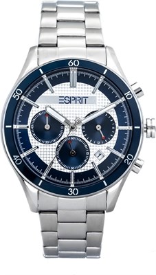 Мужские наручные часы Esprit Logan Round Analogue, диаметр корпуса 42 мм, цвет синий/серебристый 1000007831 - фото 531345