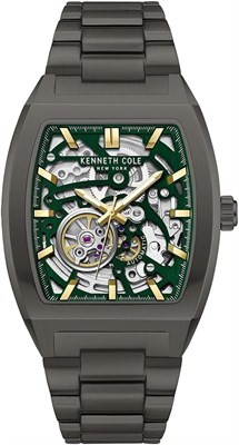 Мужские автоматические часы Kenneth Cole New York — скелетонированный циферблат, изогнутый корпус, современный стиль 1000007848 - фото 531421