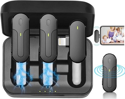 Беспроводной петличный микрофон, совместимый с iPhone и iPad, мини-микрофон с разъемом Plug-Play и зарядным чехлом, для записи видеоблогов, интервью на YouTube и TikTok, 65 футов, 3 режима шумоподавления 1000007871 - фото 531504