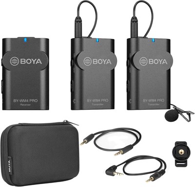 Беспроводная петличная микрофонная система Boya Wm4 Pro K2 2,4 ГГц с двумя микрофонами, совместимая с цифровыми зеркальными фотокамерами, видеокамерами, iPhone, смартфонами Android и планшетами. Диапазон звука 200 футов, Mrm4Pk2-1 1000007919 - фото 531741
