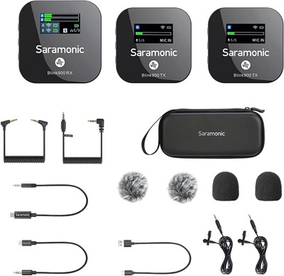 Saramonic Blink900 B2 2,4 ГГц — двухканальная беспроводная микрофонная система для мониторинга в реальном времени цифровых зеркальных фотокамер, видеокамер, iPhone, смартфонов Android и планшетов для TikTok. Интервью для видеоблога на YouTube. 1000007944 - фото 531862
