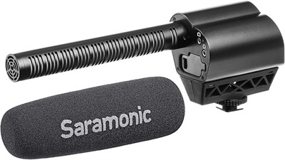 Конденсаторный видеомикрофон Saramonic VMIC Pro с прорезиненным креплением, фильтром верхних частот, регулировкой уровня и высокочастотными переключателями, мониторингом — для цифровых зеркальных фотоаппаратов и видеокамер — черный 1000007969 - фото 531959