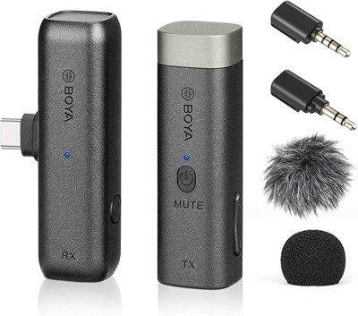 Беспроводная мини-микрофонная система Ankeer BY-WM3U 2.4G, профессиональный петличный микрофон с адаптером 3,5 мм TRS/TRRS, сменный адаптер Type-C для смартфонов, камер и ноутбуков с разъемом Type-C 1000007972 - фото 531973