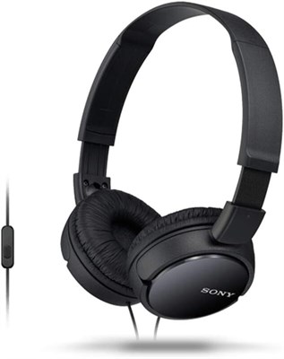 Проводные наушники Sony MDR ZX110AP с неспутывающимся кабелем, разъёмом мини-джек 3,5 мм, гарнитура с микрофоном для телефонных звонков, чёрные, MDRZX110AP/B 1000007985 - фото 532032
