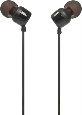 Проводные внутриканальные наушники JBL Tune 110, глубокий и мощный звук с чистыми басами, однокнопочный пульт управления/микрофон, плоский кабель без запутывания, сверхкомфортная посадка — черный цвет, JBLT110BLK 1000007989 - фото 532050