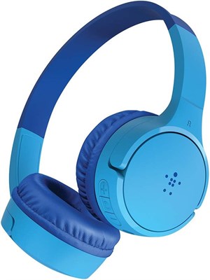 Беспроводные наушники Belkin SoundForm Mini Kids со встроенным микрофоном, накладные наушники для девочек и мальчиков. Подходит для онлайн-обучения, школы и путешествий. Совместимо с iPhone, iPad, Galaxy и другими устройствами. Синий цвет. 1000008005 - фото 532126