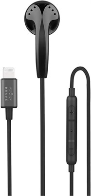 Наушники BRAVE Soundform с разъёмом Lightning, сертифицированные MFI моно-вкладыши с микрофоном, водо- и потоустойчивые наушники для iPhone 14, iPhone 13 и других устройств — чёрные 1000008106 - фото 532659