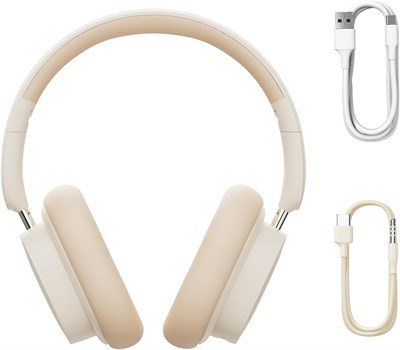 Беспроводные наушники Baseus Bowie D05, Bluetooth-наушники с 70-часовым временем работы, режимами эквалайзера, встроенным HD-микрофоном, глубокими басами, мягкими амбушюрами для телефона/ПК (кремово-белые) 1000008114 - фото 532698