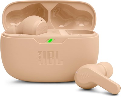 Беспроводные наушники JBL Wave Beam True Wireless с глубокими басами, комфортной посадкой, аккумулятором на 32 часа, Smart Ambient, TalkThru, функцией Hands Free и VoiceAware, защитой от воды и пыли — бежевый, JBLWBEAMBEG 1000008126 - фото 532758