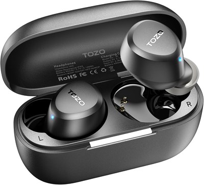 Беспроводные Bluetooth-наушники TOZO A1, лёгкие Bluetooth-наушники 5.3, беспроводная Bluetooth-гарнитура IPX5 с высококачественным звуком, зарядным чехлом, сенсорным управлением, чёрного цвета 1000008161 - фото 532925
