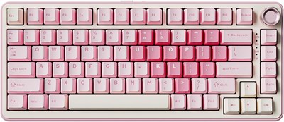 Беспроводная механическая клавиатура YUNZII B75 PRO, 75% прокладка для игровой клавиатуры, горячая замена, настраиваемая клавиатура с ручкой, предварительно смазанные переключатели RGB, Bluetooth/Type-C/2.4G (розовый, переключатель цвета «молоко») 1000008175 - фото 533004