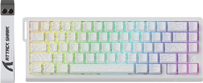 Механическая игровая клавиатура ATTACK SHARK X68 HE Rapid Trigger, 60% проводная, с регулируемой силой нажатия, магнитный переключатель на эффекте Холла, частота опроса 8 кГц, RGB-подсветка, крепление сверху, боковые клавиши с печатью (белый контур) 1000008186 - фото 533057