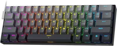 Игровая клавиатура Redragon K617 с магнитными переключателями и функцией быстрого срабатывания, 60% проводной механической клавиатуры с частотой опроса 8 кГц (0,1 мс), сверхбыстрым ходом срабатывания 0,2 мм, настраиваемым программным обеспечением, цвет: т 1000008191 - фото 533081