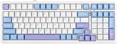 Беспроводная механическая клавиатура EPOMAKER x AULA F99, игровая клавиатура с возможностью горячей замены прокладок и пятислойной подкладкой, Bluetooth/2,4 ГГц/USB-C, аккумулятор 8000 мА·ч (белый, светло-голубой, Graywood V3) 1000008193 - фото 533091