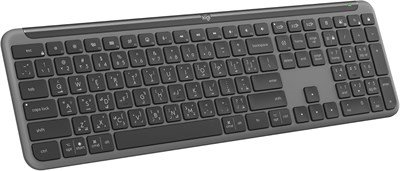 Беспроводная клавиатура Logitech Signature Slim K950, стильный дизайн, переключение между устройствами, бесшумная печать, Bluetooth, поддержка нескольких ОС: Windows, Mac, Chrome, арабская раскладка (графит) 1000008208 - фото 533161