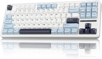 Беспроводная механическая клавиатура AULA F87, 75% TKL Custom, игровая клавиатура с возможностью горячей замены клавиш, колпачки клавиш из ПБТ, предварительно смазанные переключатели Greywood, кремовая клавиатура с RGB-подсветкой, 2,4 ГГц/USB-C/BT5.0 1000008216 - фото 533200