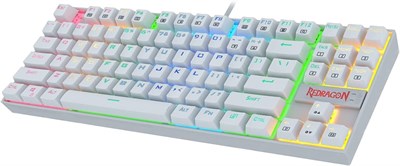 Компактная механическая игровая клавиатура Redragon K552-RGB с арабской и английской раскладкой, подсветкой, проводными переключателями с защитой от пыли для ПК на базе Windows (черная, 87 синих клавиш) (KUMARA K552W, белая) 1000008225 - фото 533245