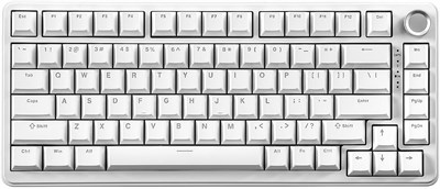 Механическая клавиатура YUNZII B75, горячая замена 75% клавиш, с ручкой, RGB-подсветка, прокладка, двухслойные колпачки клавиш из ПБТ, профиль Cherry, WIN/MAC (белый, сине-серые тактильные переключатели) 1000008233 - фото 533279