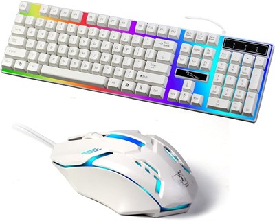 Комплект из клавиатуры и мыши для компьютерных игр SKY-TOUCH G21: клавиатура с гибкой полихромной светодиодной подсветкой, механическая, проводная, USB, рабочая, комплект для компьютеров на базе Windows (белый) 1000008236 - фото 533294