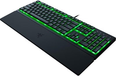 Игровая клавиатура Razer Ornata V3 X: низкопрофильные клавиши, бесшумные мембранные переключатели, УФ-покрытие клавиш, защита от попадания жидкости, подсветка Chroma RGB, эргономичная подставка под запястье, классический черный цвет 1000008245 - фото 533339