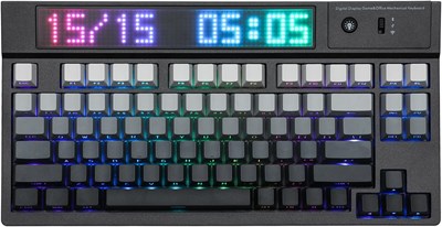 Беспроводная игровая клавиатура EPOMAKER DynaTab 75X с настраиваемым матричным RGB-светодиодным экраном, механической клавиатурой с креплением на прокладку и возможностью горячей замены, настраиваемой клавиатурой Bluetooth/2.4G/USB-C (черная, линейные пер 1000008265 - фото 533429