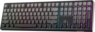 Полноразмерная механическая клавиатура EPOMAKER TH108, беспроводная игровая клавиатура с аккумулятором 8000 мА·ч, кремовым уплотнителем, 108 клавишами, горячей заменой, специальным драйвером, RGB-подсветкой (черная, бесшумная, цвета морской соли) 1000008267 - фото 533439