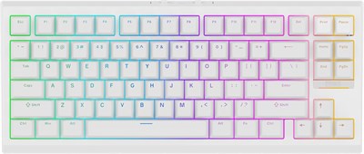 Механическая игровая клавиатура EPOMAKER G84 с 80% RGB-подсветкой, 2,4 ГГц, беспроводная клавиатура Type-C/BT, программирование QMK/VIA, горячая замена, NKRO, с прозрачными колпачками клавиш из ПБТ для геймеров (белый, переключатели Creamy Jade) 1000008296 - фото 533578