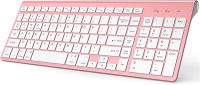Клавиатура JOYACCESS Bluetooth, розовая беспроводная клавиатура с цифровым блоком, тонкая клавиатура J Dual Mode, подключает до 3 устройств: iMac/Mac, Mac, iPad, ноутбук, Android, Windows 1000008297 - фото 533583