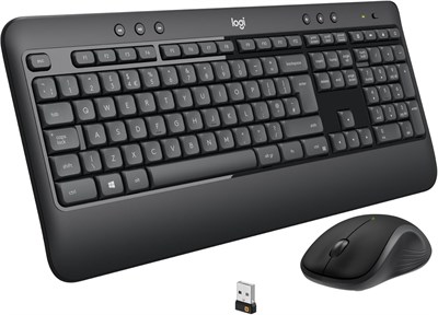 Беспроводная клавиатура и мышь Logitech MK540 Advanced для Windows, USB-приемник Unifying 2,4 ГГц, мультимедийные клавиши, срок службы батареи 3 года, для ПК и ноутбука, арабская раскладка — черный 1000008305 - фото 533623