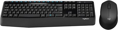 Беспроводной комплект клавиатуры и мыши Logitech MK345: полноразмерная клавиатура с подставкой для рук, мышь для правой руки, беспроводной USB-приемник 2,4 ГГц, совместимость с ПК и ноутбуками, арабская раскладка — черный цвет 1000008307 - фото 533631